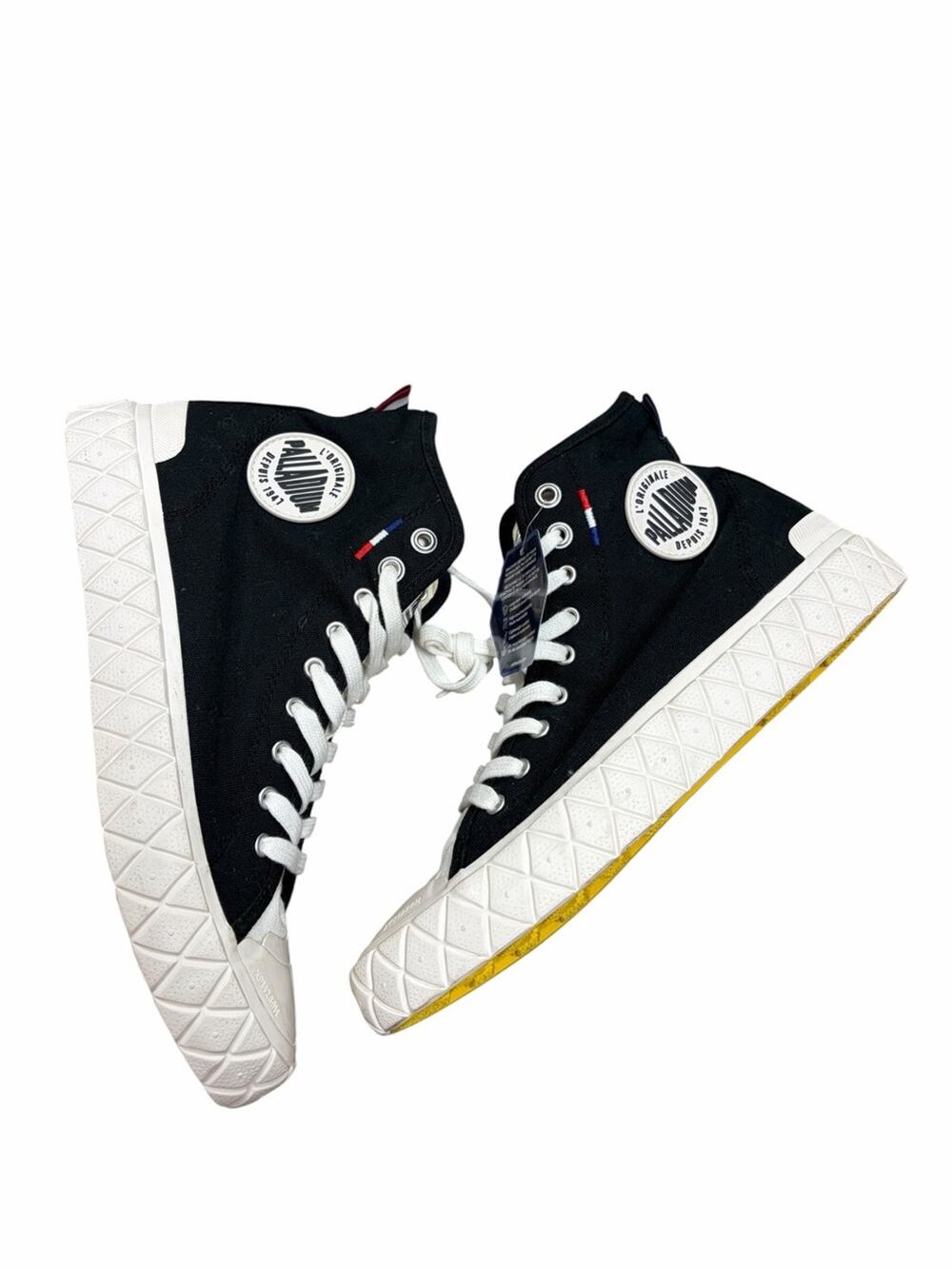 NWT Shoes Palladium Palla Ace Canvas Mid Black/Marshmallow - 9.5